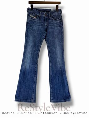 DIESEL Women’s Size W29 L32 Denim Jeans Ronhar Fit Stretch Bootcut MidRise Italy